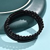 Natural Lava Rock & Glass Round Beaded Bracelets BJEW-G732-02A-3