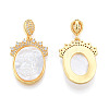 Brass Micro Pave Clear Cubic Zirconia Pendants KK-N227-136-1