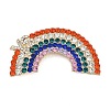 Rainbow Shape Rhinestone Brooches JEWB-S030-04-1