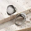 Natural Quartz Crystal Adjustable Rings G-P560-03AS-20-2