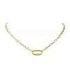 5MM Two Tone 304 Stainless Steel Textured Figaro Chain Necklaces NJEW-JN06466-02-3