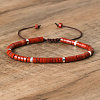 Natural Red Jasper Beaded Braided Bracelets QH4784-25-1