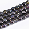 Electroplate Glass Beads Strands X-EGLA-T018-03-A01-1