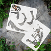 2Pcs 2 Styles PET Hollow Out Drawing Painting Stencils DIY-WH0394-0106-3