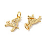 Bird Brass Micro Pave Clear Cubic Zirconia Pendants KK-G425-20-3