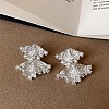Brass Micro Pave Cubic Zirconia Stud Earrings WGC11E7-02-1