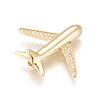 Brass Micro Pave Cubic Zirconia Airliner Beads X-ZIRC-L078-005G-NR-2