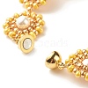 Shell Pearl Flower Link Bracelet BJEW-JB08084-01-6