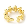 Rack Plating Brass Open Cuff Rings for Women RJEW-M162-31G-3