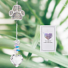 Pet Memorial Alloy Rhinestone Cat Paw Print Hanging Suncatchers HJEW-WH20022-03S-5