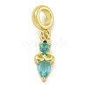 Rack Plating Brass Pave Light Blue Cubic Zirconia Lipstick European Dangle Charms KK-Z067-53G-1