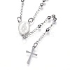 Non-Tarnish 304 Stainless Steel Rosary Bead Necklaces LS-NJEW-D285-40P-1