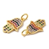 925 Sterling Silver Micro Pave Cubic Zirconia Pendants STER-I010-33G-2