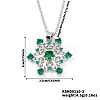 Elegant Brass Cubic Zirconia Snowflake Pendant Necklaces EH2913-3-1