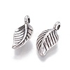 Tibetan Style Alloy Leaf Pendants X-TIBEP-1011-AS-FF-1