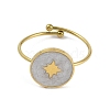 Ion Plating(IP) Flat Round with Star 304 Stainless Steel Enamel Ring RJEW-A038-16G-01-2