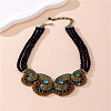 Alloy Colorful Rhinestone Multilayer Shell Shaped Bib Necklaces WG942CA-04-1