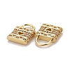 Brass Micro Pave Clear Cubic Zirconia Charms KK-Z024-04G-3
