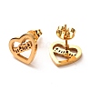 Ion Plating(IP) 304 Stainless Steel Stud Earrings EJEW-C001-07G-2