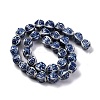 Handmade Blue and White Porcelain Beads Strands PORC-I027-07-2