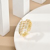 Rack Plating Brass Micro Pave Clear Cubic Zirconia Cuff Rings for Women RJEW-M028-56G-1