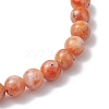 Natural Orange Calcite Beads Stretch Bracelets for Women Men BJEW-JB11354-4