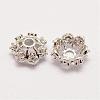 Long-Lasting Plated Brass Micro Pave Grade AAA Cubic Zirconia Fancy Bead Caps ZIRC-G090-59P-2