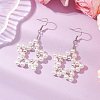 Star ABS Plastic Imitation Pearl Beaded Dangle Earrings EJEW-JE06329-1