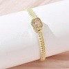 Brass Pave Cubic Zirconia Rectangle Braided Bead Bracelets FB-CBA9090-01-5