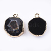 Electroplate Natural Agate Pendants G-T112-18A-2