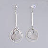 Stainless Steel Dangle Ear Studs EJEW-JE03920-4