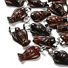 Natural Mahogany Obsidian Pendants G-B127-10P-09-1