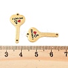 Ion Plating(IP) 304 Stainless Steel Black & FireBrick Enamel Female I Love You Key Connector Charms STAS-Z078-18G-3