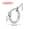 Unicraftale 40 Pairs 304 Stainless Steel Hypoallergenic Hoop Earrings EJEW-UN0002-35-2