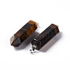 Natural Tiger Eye Double Terminated Pointed Pendants G-G926-01P-03-3