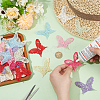 32Pcs 8 Colors Polyester Butterfly Lace Appliques DIY-FG0005-70-3