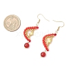 Natural Carnelian Dangle Earrings EJEW-MZ00544-04-4