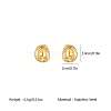 Irregular Oval 304 Stainless Steel Stud Earrings for Women AM9832-5