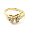 Rack Plating Brass Micro Pave Cubic Zirconia Finger Ring RJEW-C072-33C-G-2