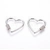 Brass Micro Pave Cubic Zirconia Screw Carabiner Lock Charms ZIRC-I031-11P-01-2
