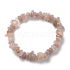 Natural Rose Quartz Chips Beaded Stretch Bracelets BJEW-JB09476-04-1