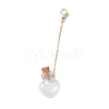 Empty Glass Wishing Bottle Pendant Decorations HJEW-JM02662-04-2