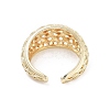 Hollow Tartan Cell Brass Open Cuff Ring for Women RJEW-Z055-05G-02-3