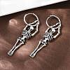 Alloy Skeleton Hoop Earrings LS-EJEW-Z132-01AS-3