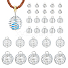 HOBBIESAY 80Pcs 4 Styles Iron Bead Cage Pendants IFIN-HY0001-08-1