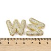 Brass Micro Pave Clear Cubic Zirconia Pendants KK-Z041-01G-W-3