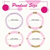 4Pcs 4 Style Acrylic Chunky Curved Tube Stretch Bracelet Sets BJEW-SW00074-04-7