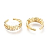 Brass Micro Pave Clear Cubic Zirconia Cuff Rings RJEW-I073-12G-3