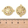 Rack Plating Brass Cubic Zirconia Tree of Life Connector Charm KK-C084-07C-G-3