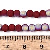 Frosted Opaque Glass Beads Strands GLAA-T032-P4mm-MBB05-4